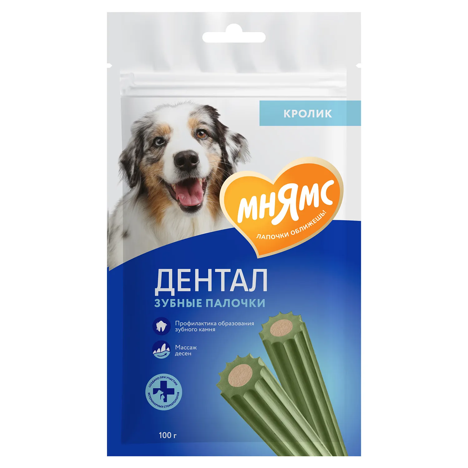 Лакомство Мнямс ДЕНТАЛ для собак "Зубные палочки" с хлорофиллом 100 г