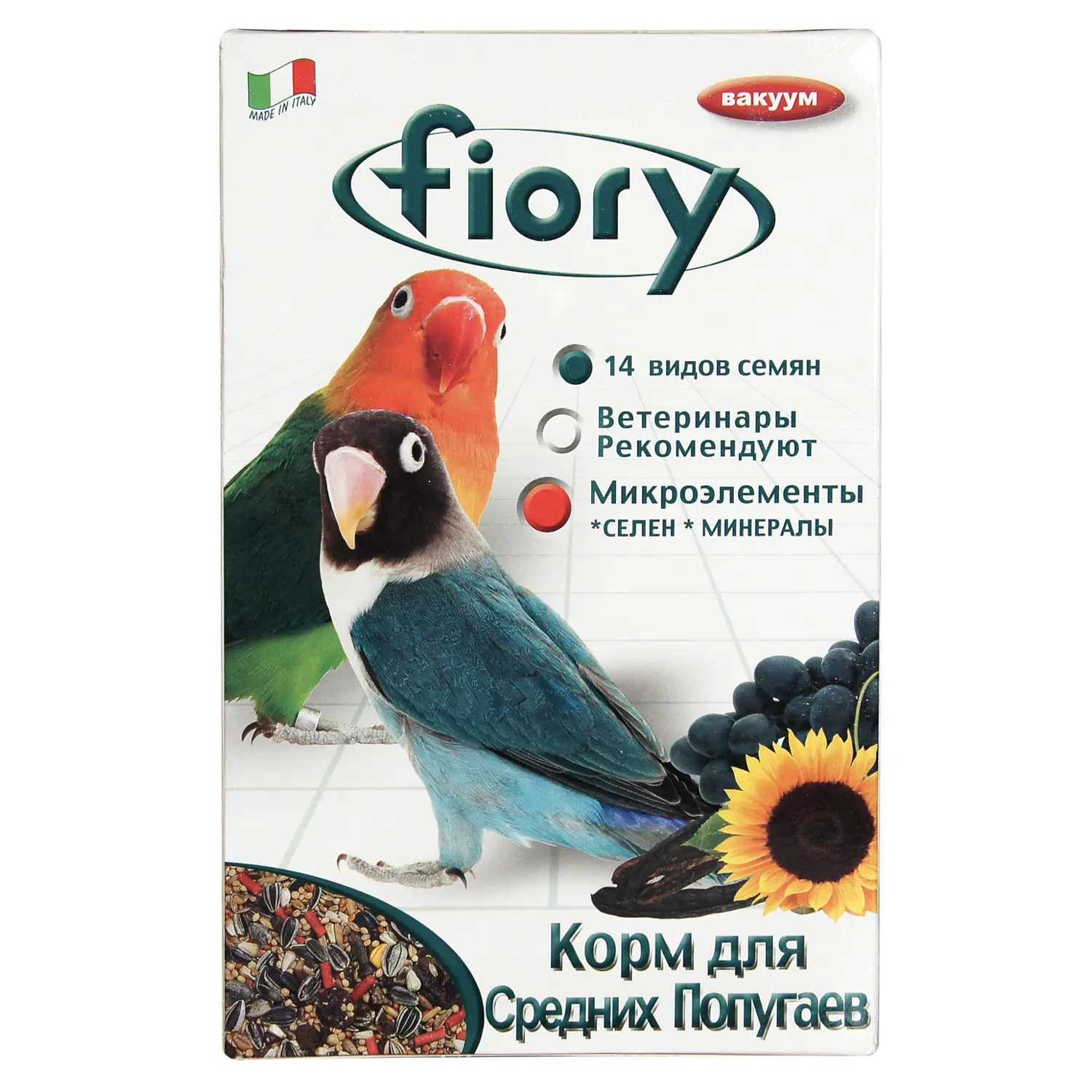 FIORY корм для средних попугаев Parrocchetti African 800 г