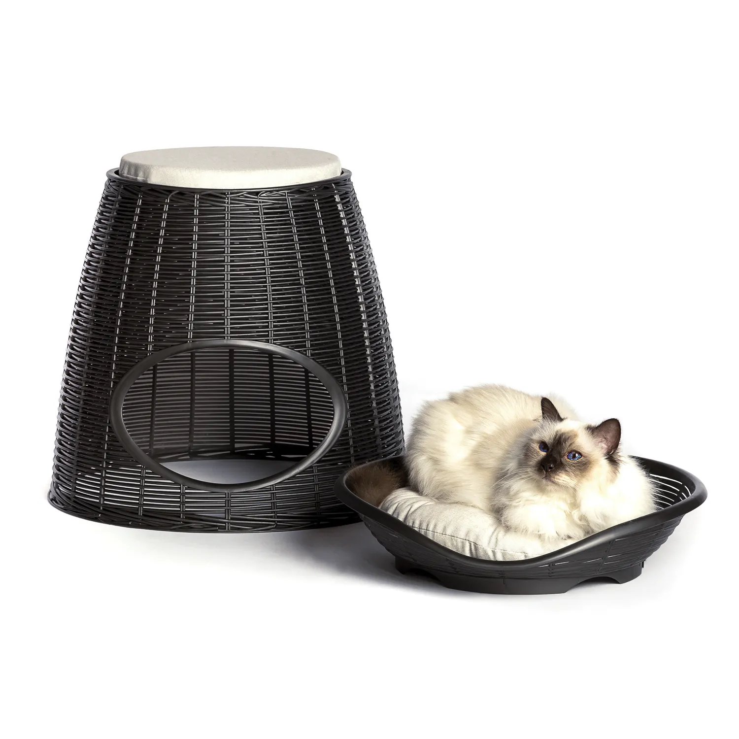 BAMA PET домик для кошек PASHA 52х60х46/55h см, с подушечками, коричневый СКИДКА 40%