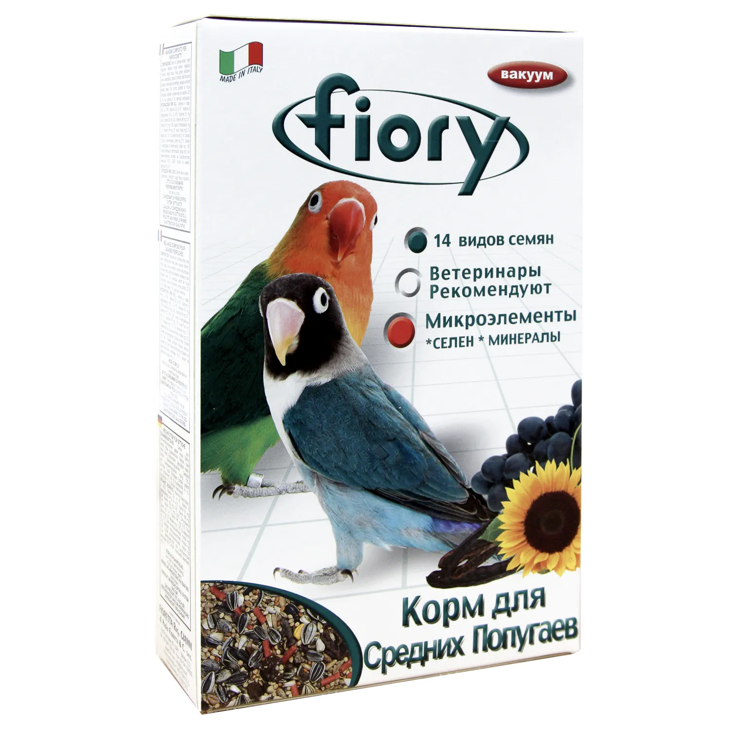 FIORY корм для средних попугаев Parrocchetti African 800 г