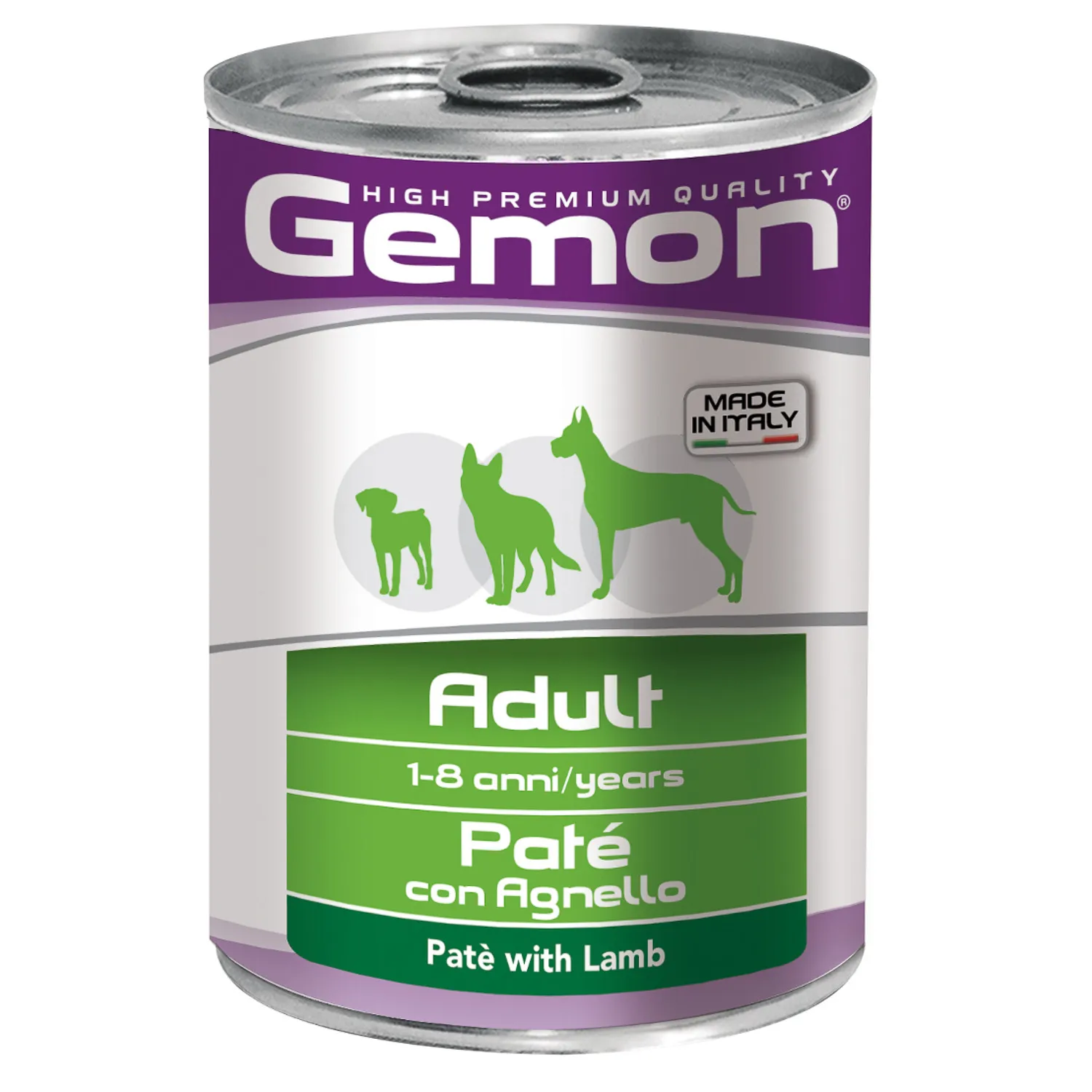 Влажный корм Gemon Dog для взрослых собак, паштет с кусочками ягненка, консервы 400 г