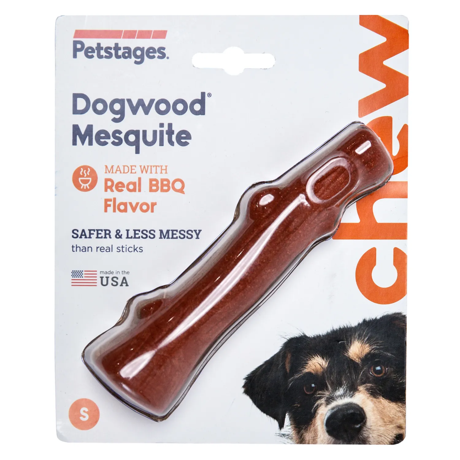 Petstages игрушка для собак Mesquite Dogwood с ароматом барбекю 14 см маленькая