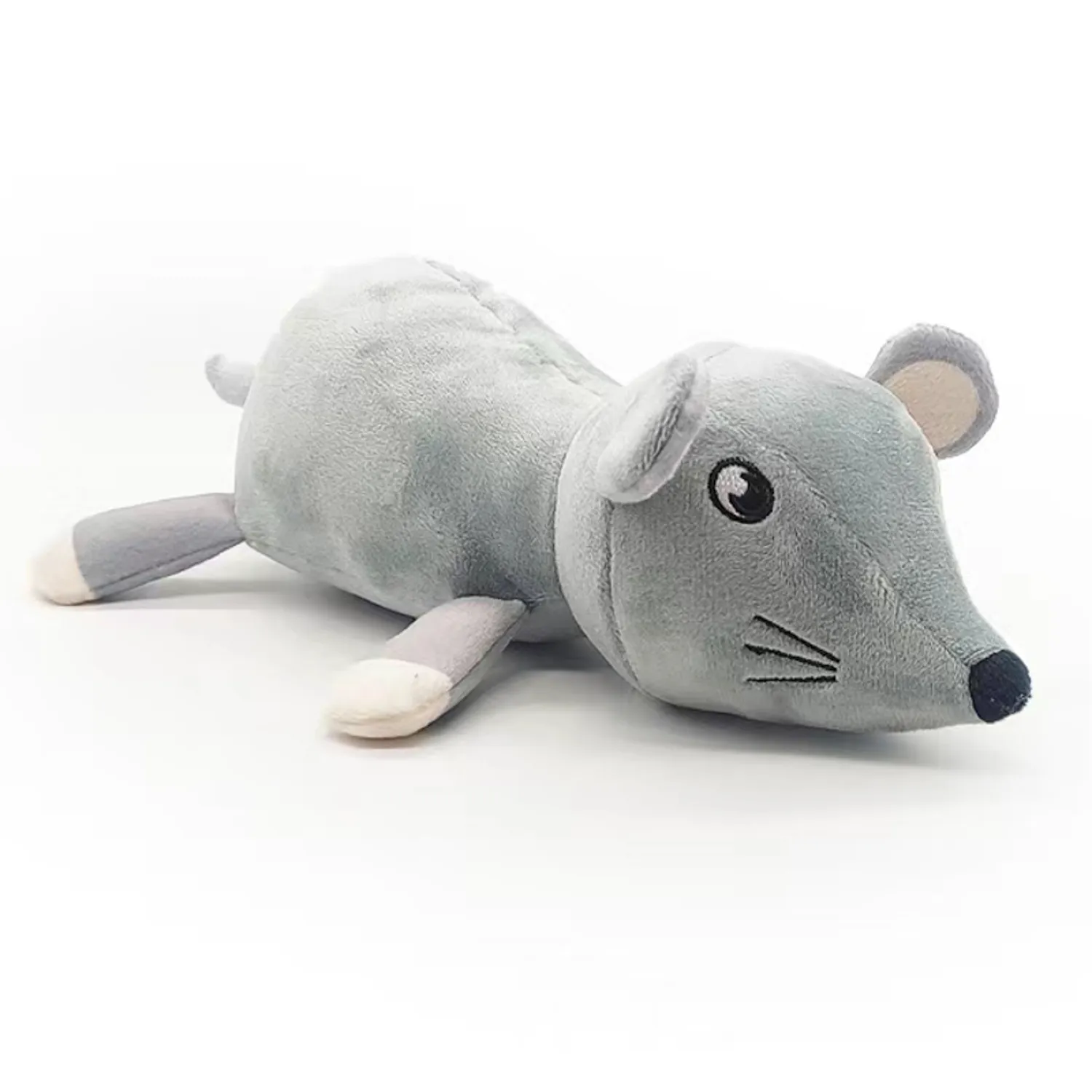 Игрушка Mr.Kranch для собак "Мышь" плюшевая с пищалкой 20 см серая