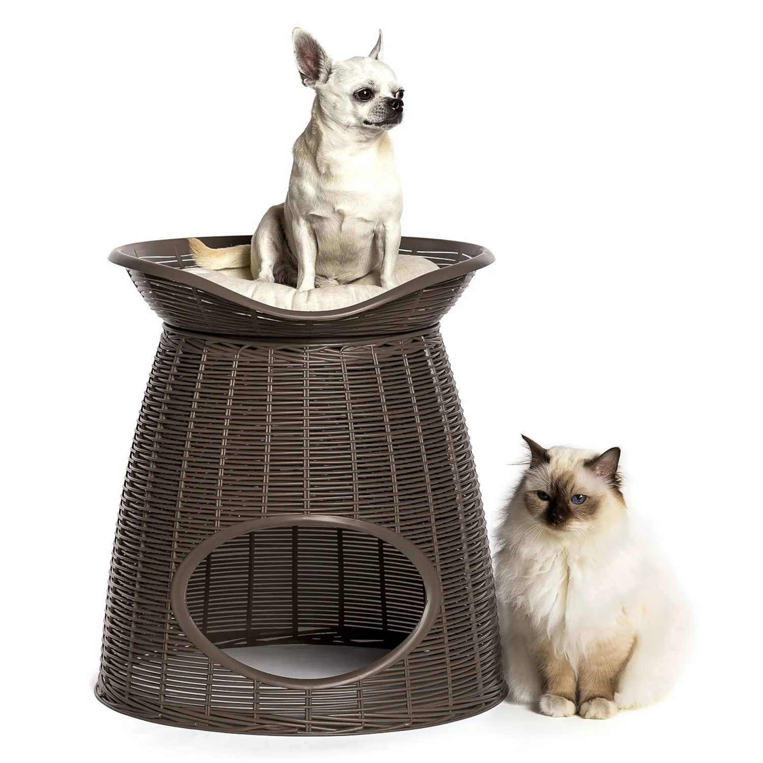BAMA PET домик для кошек PASHA 52х60х46/55h см, с подушечками, светло-коричневый/бежевый СКИДКА 40%