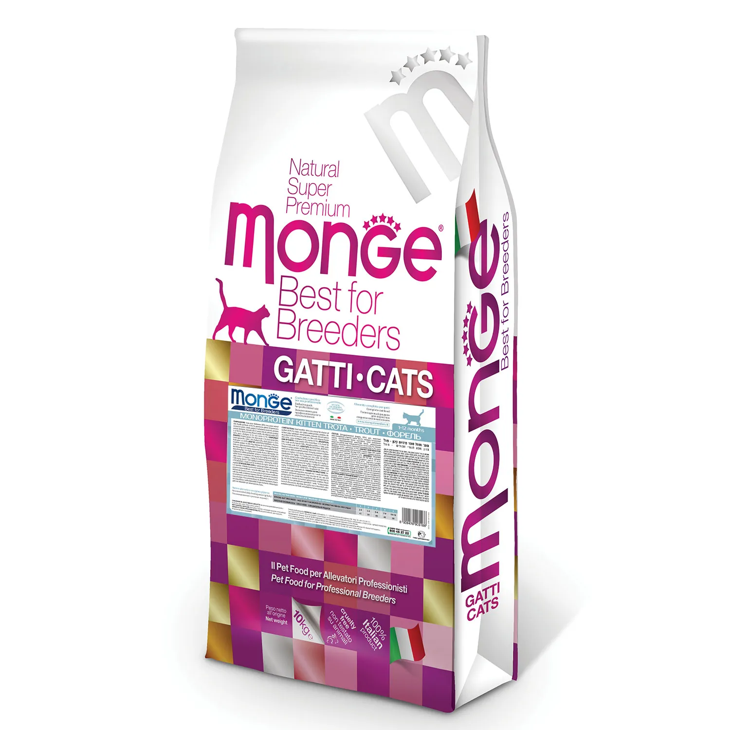 Сухой корм Monge Cat PFB Speciality Line Monoprotein для котят и беременных кошек, из форели 10 кг