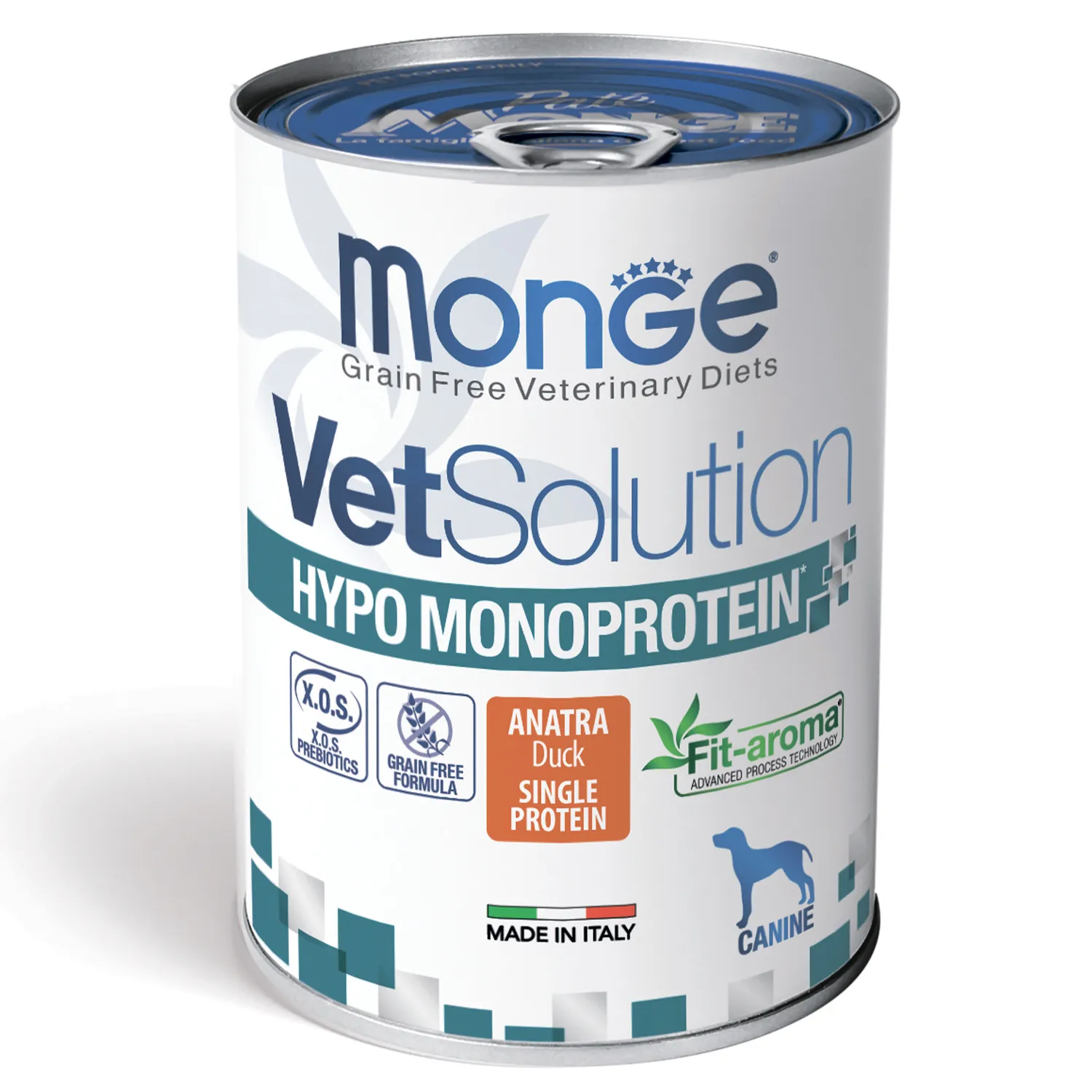 Ветеринарная диета Monge VetSolution Dog Hypo Monoprotein DUCK Гипо монопротеин с уткой для собак для снижения реакции пищевой непереносимости 400 г